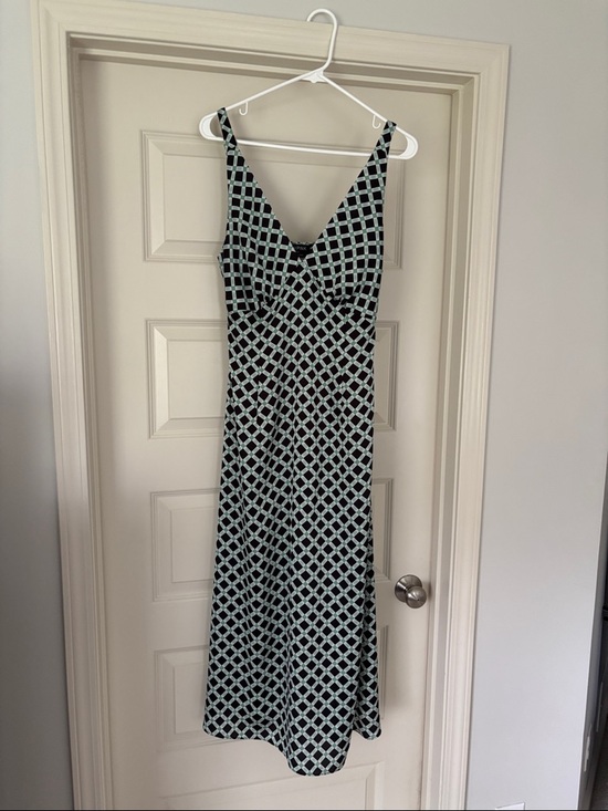 MINKPINK Dresses & Skirts - MINKPINK Black and Light Blue Geometric Maxi Slip Dress